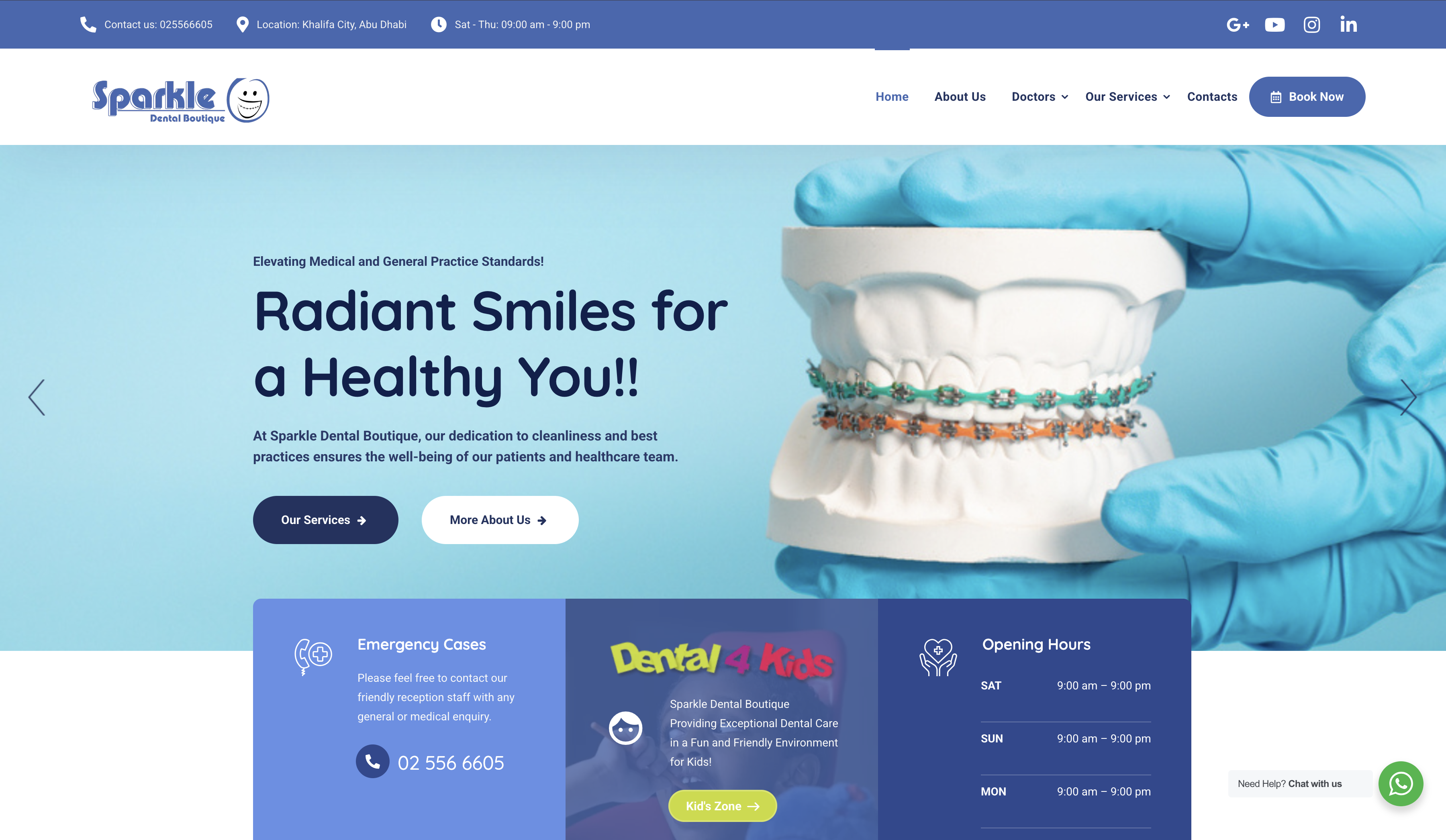 Sparkle Dental Boutique — Developed a WordPress presence plus patient booking tied into reception and HMS workflows.