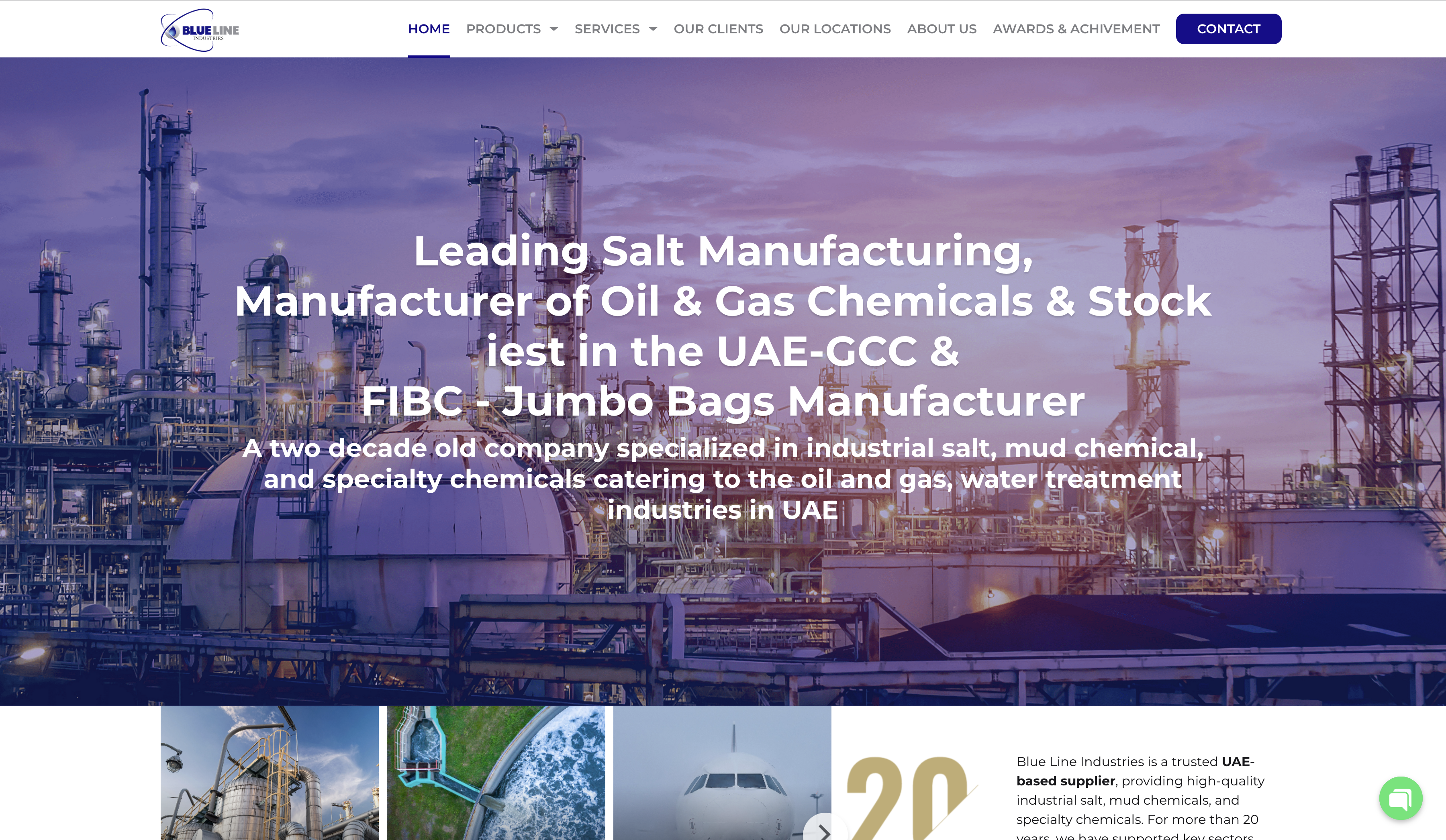 Blue Line Industries — Developed a corporate WordPress site with custom inquiry workflows to support industrial leads.