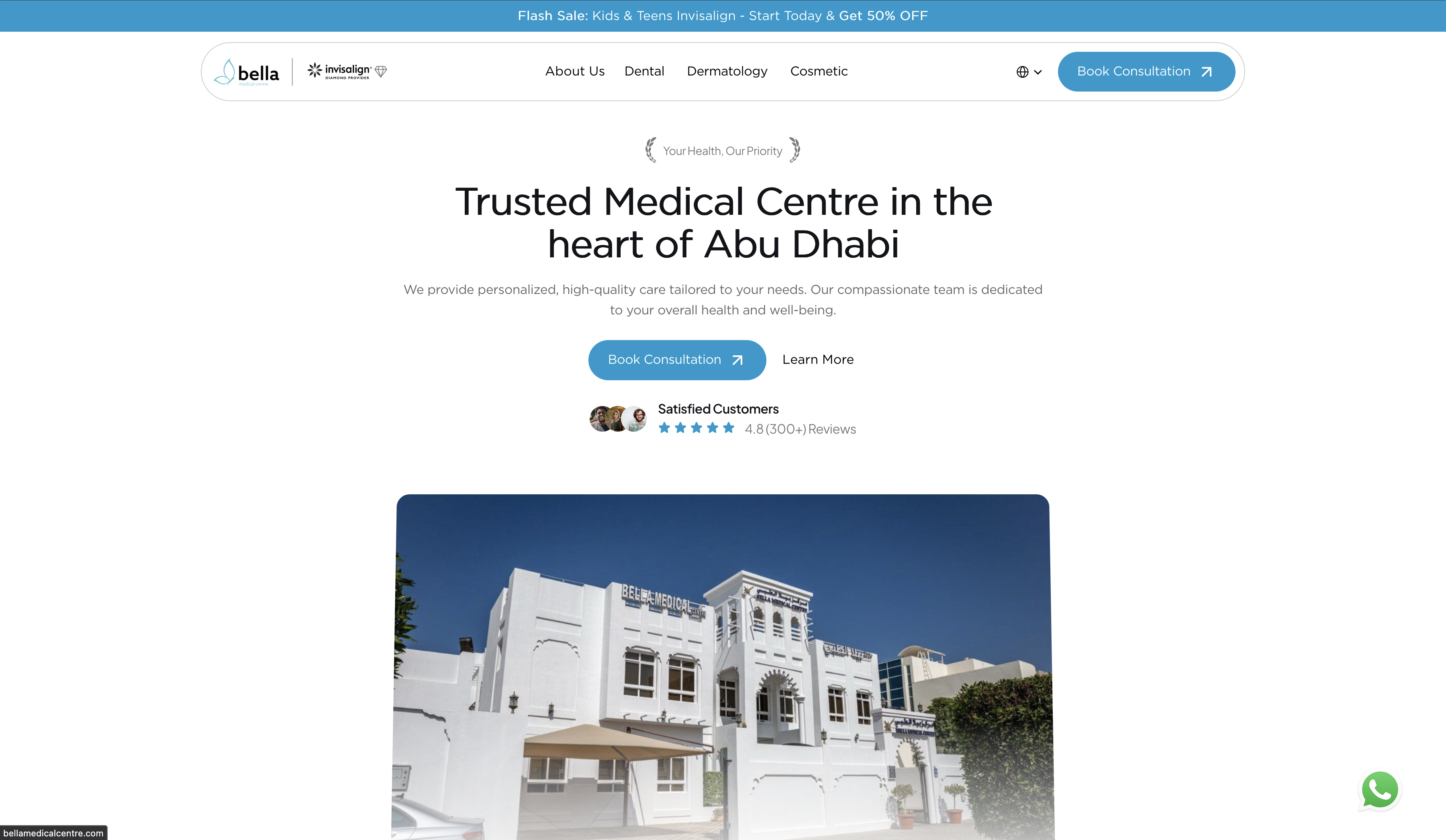 Bella Medical Center — Created a WordPress site with booking flows and ongoing SEO to grow organic appointments.